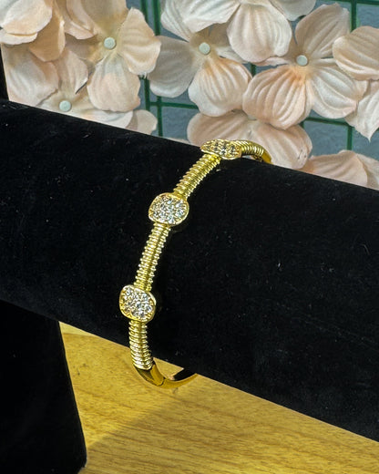BRAZALETE SQUARE ORO LAMINADO Y ZIRCONIA